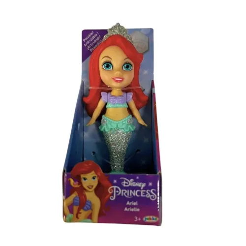 Mini muñeca Ariel aleta Disney Princess 8cm La Sirenita 227174-ARIELCOLA Jakks