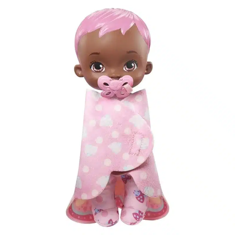 Bebé de juguete My Garden Baby envuelve y acurruca rosa HBH37 Mattel - Imagen 2