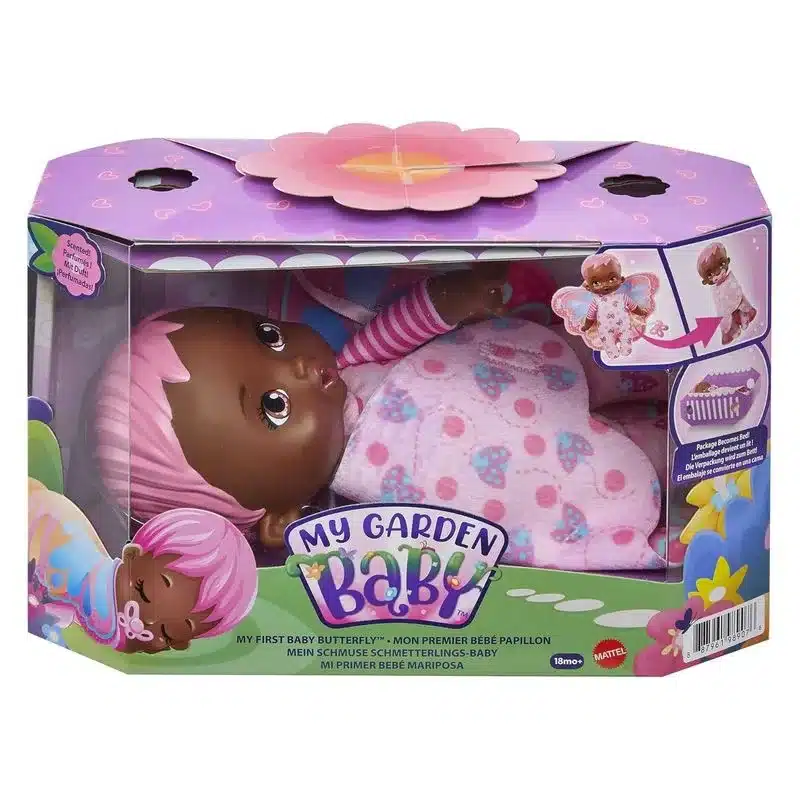 Bebé de juguete My Garden Baby envuelve y acurruca rosa HBH37 Mattel - Imagen 3