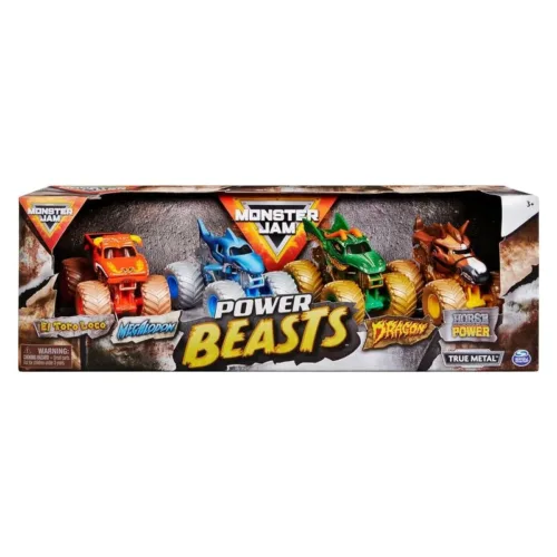 Pack Monster Jam Toro, Megalodon, Dragon y Horse Power 6053860 SPIN MASTER
