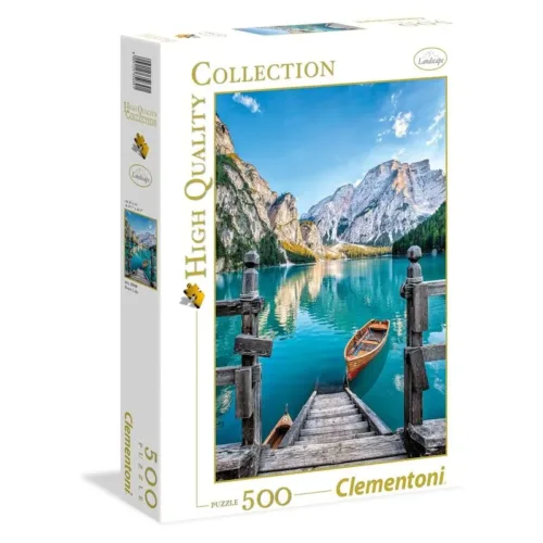 Puzzle 500 piezas Lago Braies alta resolución Colecction 35039 CLEMENTONI