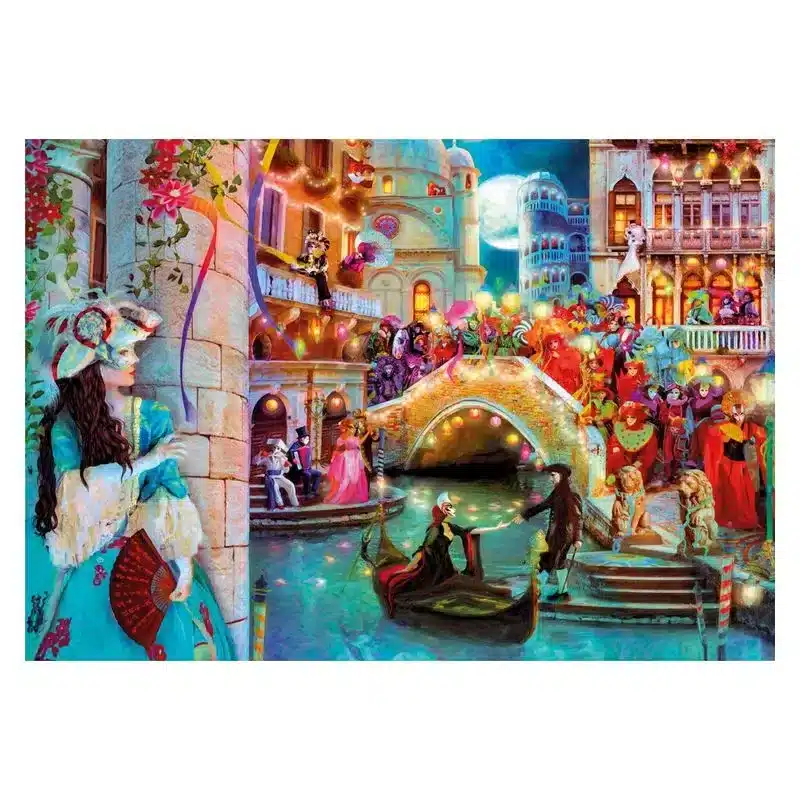 Puzzle 1000 piezas Alta resolución Carnaval de Venecia 39827 CLEMENTONI - Imagen 2