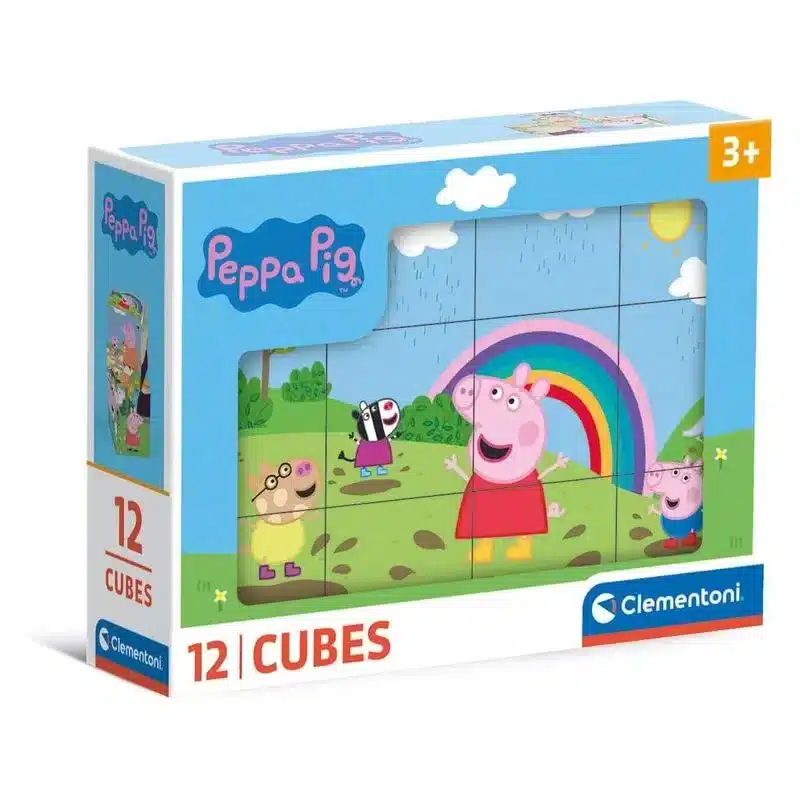 Puzzle rompecabezas de Peppa Pig con 12 cubos 6 diseños 41195 CLEMENTONI
