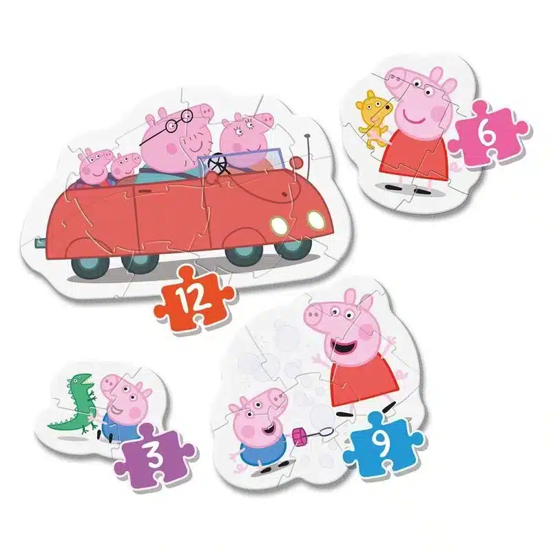 Puzzle infantil Peppa Pig progresivo 3-6-9-12 piezas Clementoni 20829 - Imagen 2