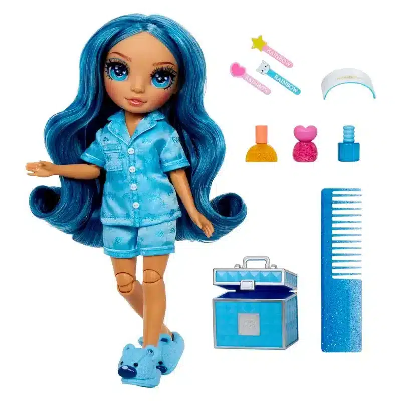 Muñeca Rainbow High Junior PJ Party Skyler azul 530947 MGA - Imagen 2