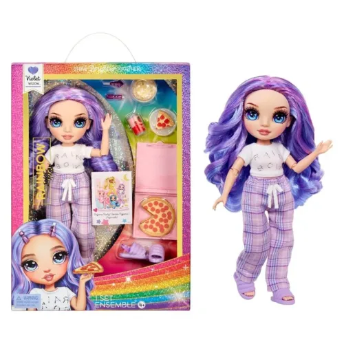 Muñeca Rainbow High Junior PJ Party Violet morado 503705 MGA