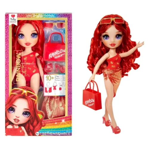 Muñeca Rainbow High Swin & Style Ruby rojo 28cm 507277 MGA