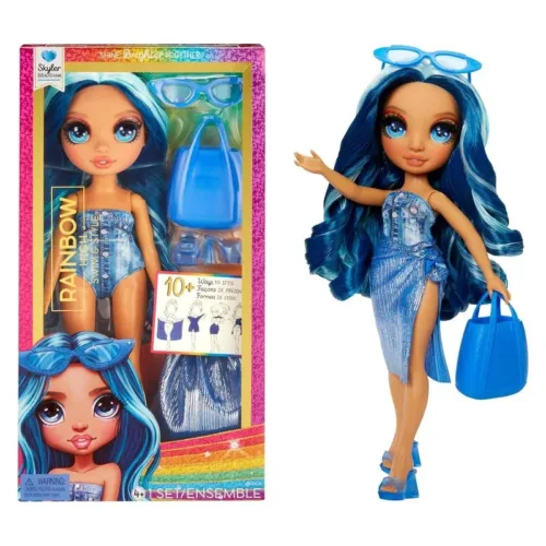 Muñeca Rainbow High Swim & Style Skyle azul 28cm 507307 MGA