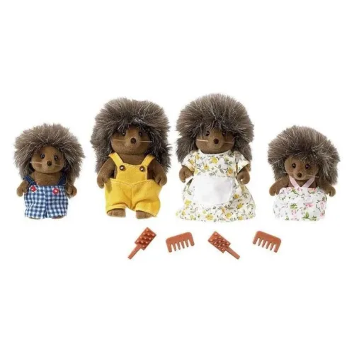 Familia erizo Sylvanian 4 figuras para jugar y coleccionar 4018 EPOCH