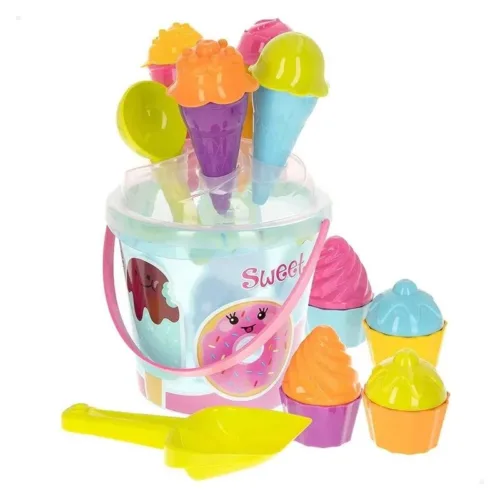 Set cubo de playa helados con 20 piezas Color Beach 49265 COLOR BABY