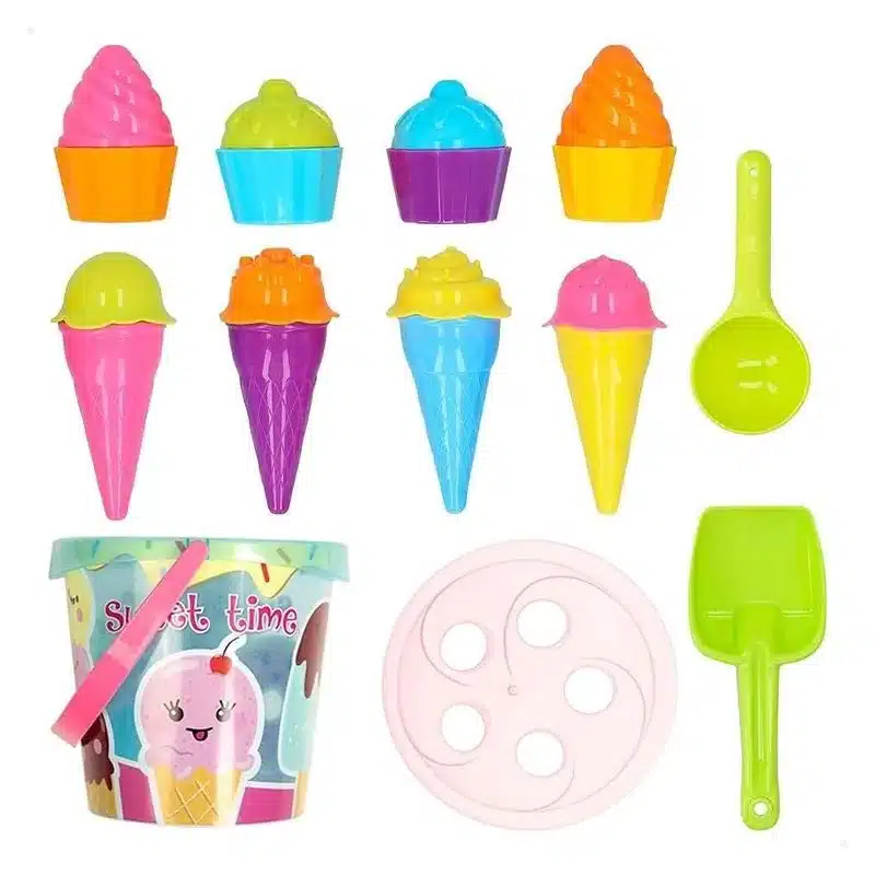 Set cubo de playa helados con 20 piezas Color Beach 49265 COLOR BABY - Imagen 2