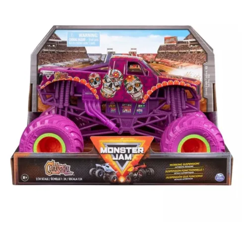 Monster Jam Calavera metal escala 1-24 con suspensión 6056371-CALAVlila