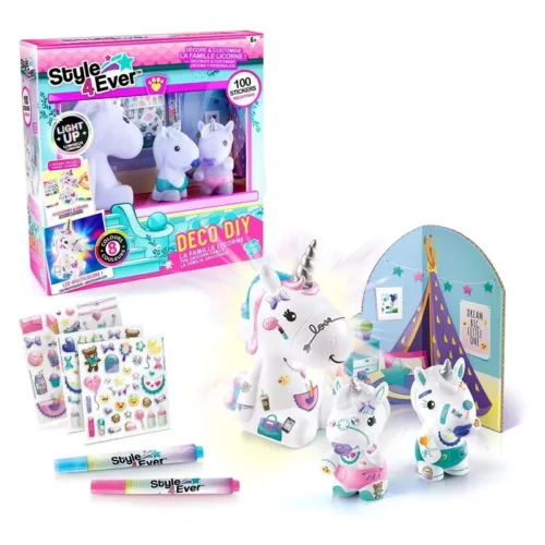 Set La familia Unicornio que brilla Style4Ever OFG287 CANAL TOYS