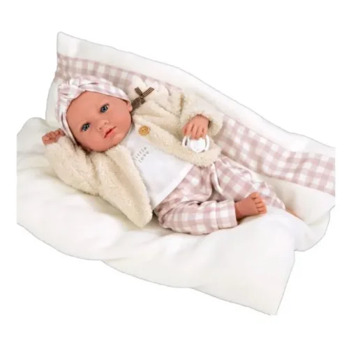 Muñeca Elegance Rosa a Cuadros con Cojín 40 cm Arias 60824