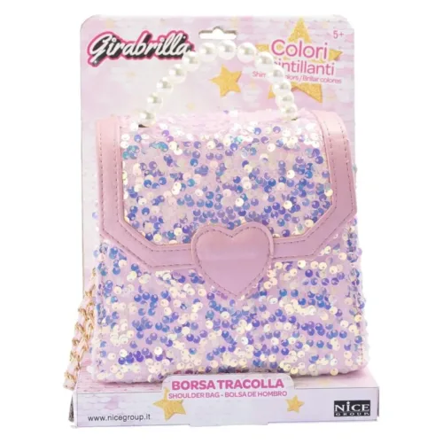 Bolso de mano Girabrilla con asa y perlas de lentejuelas rosa 19133s19130 NICE