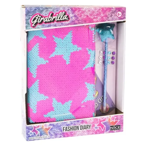 Diario estrella Girabrilla color rosa turquesa reversible 19046s19036 NICE