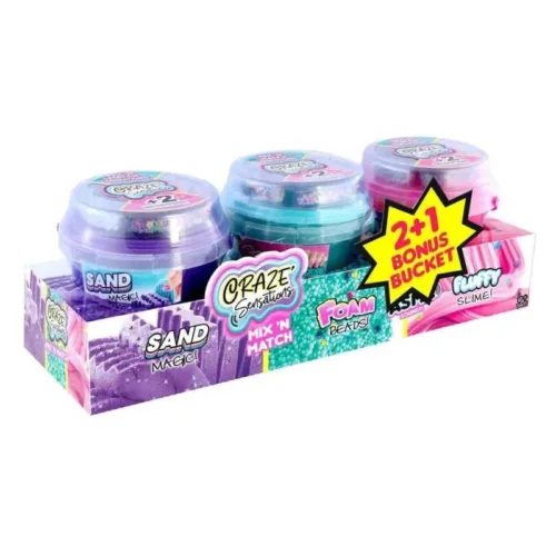 Mix & Match Sensations pack 3 en 1 sand magic, foam y slime CCC002 CANAL TOYS