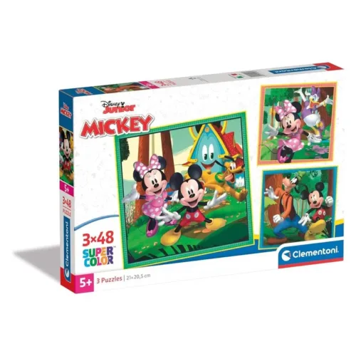 Puzzle 3×48 Disney Junior Mickey Mouse y sus amigos 25298 CLEMENTONI