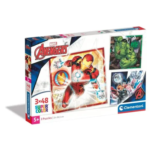 Puzzles Supercolor Marvel The Avengers 3×48 Piezas Clementoni 25315