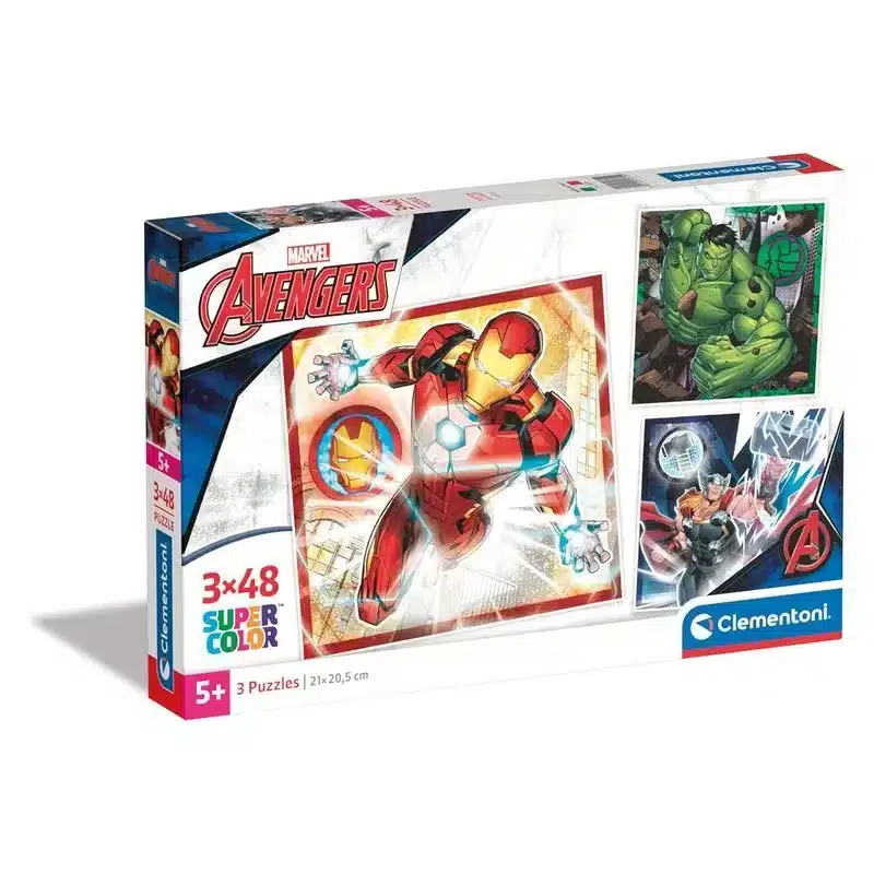Puzzles Supercolor Marvel The Avengers 3x48 Piezas Clementoni 25315