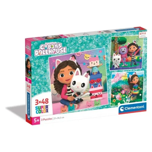 Puzzles Gabby Dollhouse 3×48 Piezas Supercolor Clementoni 25295