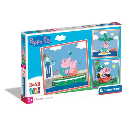 Puzzles Peppa Pig 3×48 Piezas Supercolor Clementoni 25293