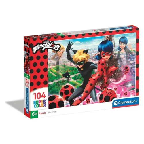 Puzzle LadyBug Miraculous y Cat Noir 104 piezas 27077 CLEMENTONI