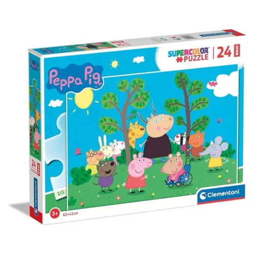 Puzzle Peppa Pig 24 piezas MAXI Super Color 62×42 cm 24237 CLEMENTONI