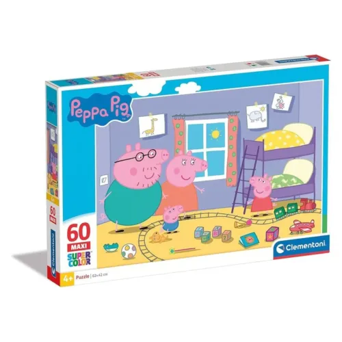 Puzzle Peppa Pig 60 piezas MAXI Super Color 62×42 26438 CLEMENTONI