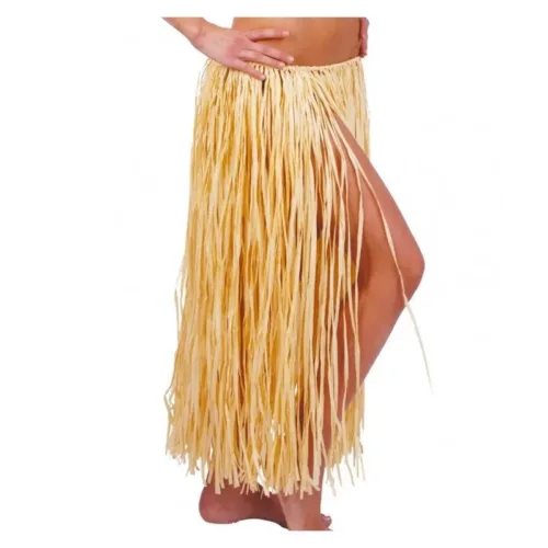 Falda hawaiana color paja 75 cm adulto carnavales y fiestas 16489 GUIRCA