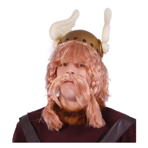 Peluca Vikingo con bigote disfraz carnavales o fiestas adulto 4414 GUIRCA
