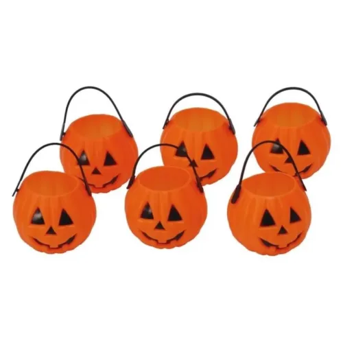 Bolsa de 6 Calabazas de Plástico Halloween 16692 GUIRCA