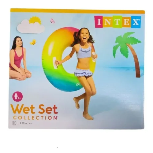 Rueda gigante multicolor 122 cm para piscina o playa 58202 INTEX