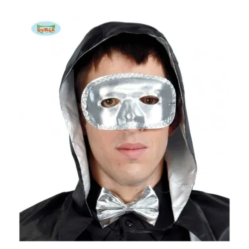 Antifaz colombiana plata complemento para disfraz 12448 GUIRCA