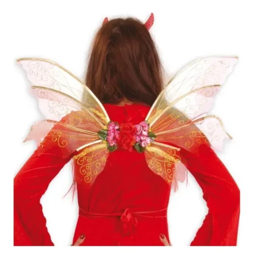 Alas para complementar disfraces dorada con flor 16789 GUIRCA