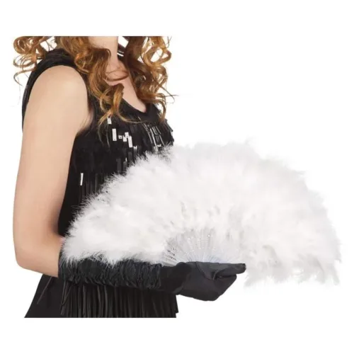 Abanico blanco complemento de disfraz 18110 GUIRCA