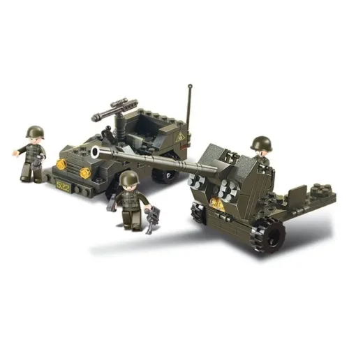 Juguete de construcción Jeep más cañón militar M38-B5900 SLUBAN