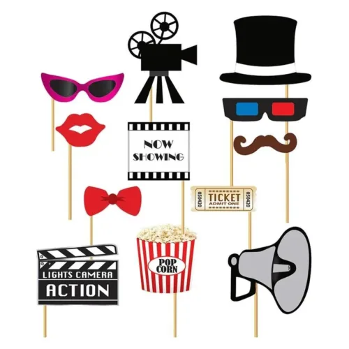 Juego de 12 piezas de accesorios photocall de cine 7205 GUIRCA