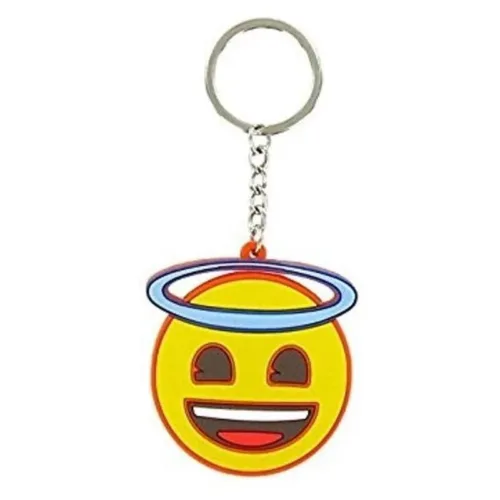 Llavero de 10cm con forma de emoji carita de ángel amarillo E10005 COMANSI