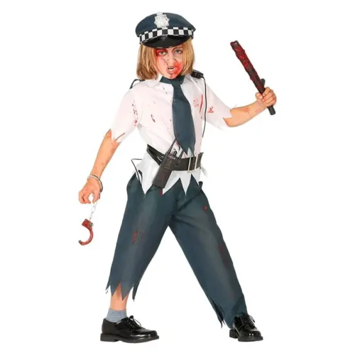 Disfraz infantil de zombie policía talla 7-9 años 87707 GUIRCA