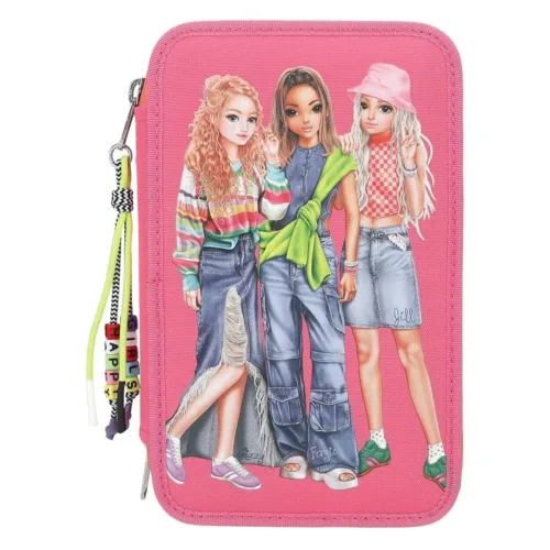 TopModel Joy Estuche de 3 Compartimentos Rosa Escolar 12910 DEPESCHE