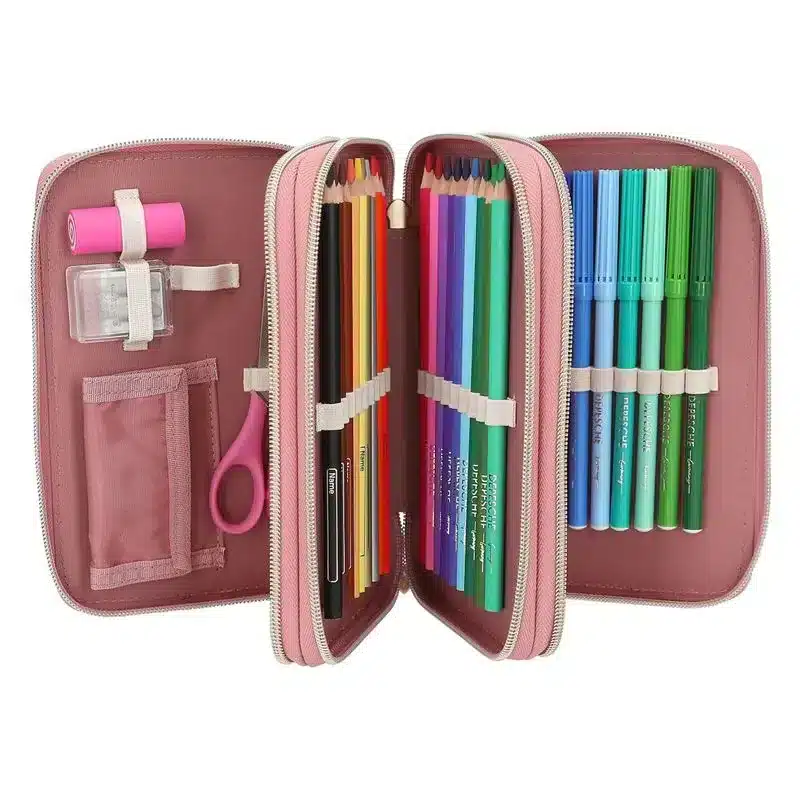 Estuche triple TOPModel Velo Fleur color crema con lazo azul 12921 DEPESCHE - Imagen 3