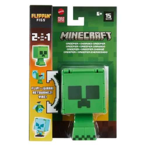 Minecraft Flippin Figura Creeper Intercambiable 2 en 1 Mattel HTL46