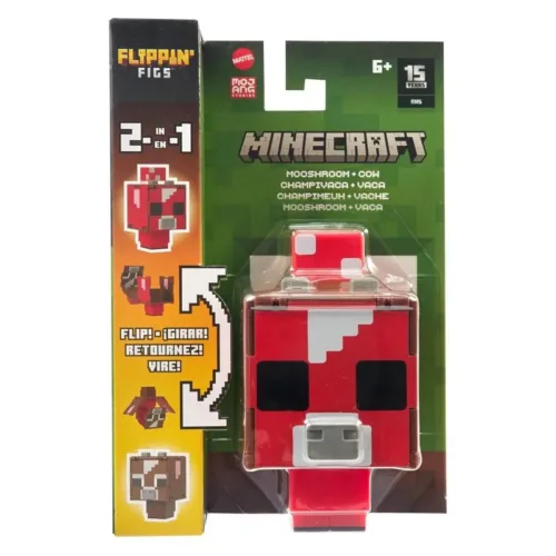 Minecraft Flippin Figura Mooshroom Intercambiable 2 en 1 Mattel HTL49