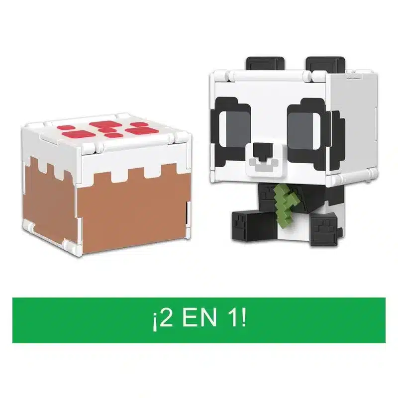 Minecraft Flippin Figura Panda Intercambiable 2 en 1 Mattel HTL48 - Imagen 2