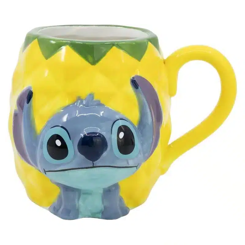 Taza Cerámica 3D Disney Stitch Piña 190 ml en Caja Regalo 78760 STOR