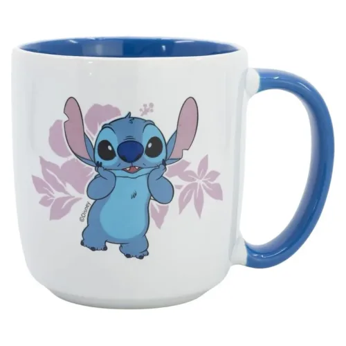 Taza de cerámica élite Disney Stitch flores 380ml 75868 STOR