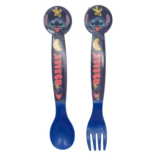 Set de cubiertos infantiles Stitch plástico tenedor y cuchara 75017 STOR
