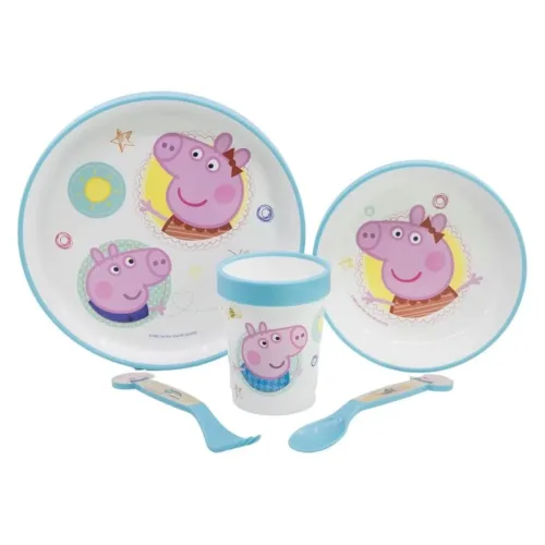 Vajilla infantil reutilizable Peppa Pig con cubiertos 41205 STOR