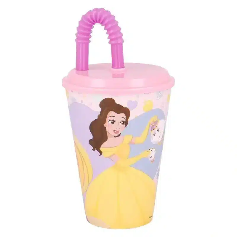 Vaso infantil reutilizable Princesas Disney con pajita 430ml 51230 STOR - Imagen 2